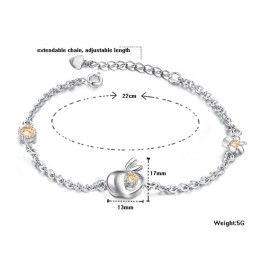 צמיד טיטניום חלול מצופה פלטינה עם אבני חן, מוניטין אמין