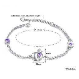 צמיד טיטניום חלול מצופה פלטינה עם אבני חן, מוניטין אמין