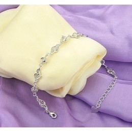 צמיד טיטניום חלול מצופה פלטינה באיכות מעולה עם אבני חן