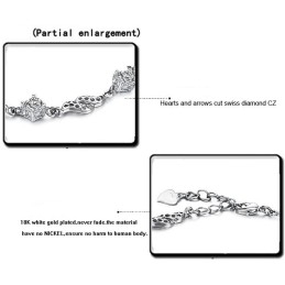 צמיד טיטניום חלול מצופה פלטינה באיכות מעולה עם אבני חן