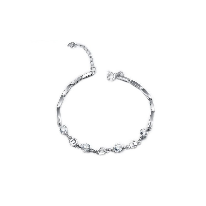 צמיד טיטניום מצופה פלטינה ואבני חן לנשים מלכת האיכות