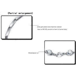 צמיד טיטניום מצופה פלטינה ואבני חן לנשים מלכת האיכות
