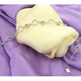 צמיד טיטניום בציפוי פלטינה עם יהלומים, מלכת האיכות לנשים מתוקות