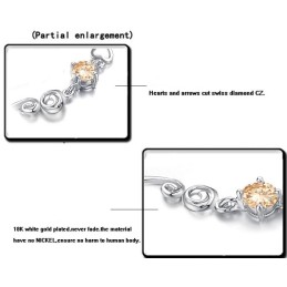 צמיד טיטניום מצופה פלטינה באיכות יציבה עם אבני חן