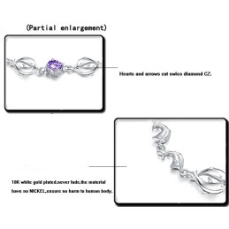 צמיד טיטניום בצורת דולפין מצופה פלטינה ועמיד לשימוש לנשים עם יהלומים