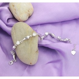 צמיד טיטניום מצופה פלטינה לנשים עם יהלומים, איכות וכמות מובטחים