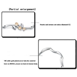 צמיד טיטניום מצופה פלטינה לנשים עם יהלומים, איכות וכמות מובטחים