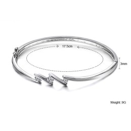 צמיד טיטניום מצופה פלטינה ואיכותי עם אבני חן, ללא אלרגיה ועם אבני חן, מובטח לאישה