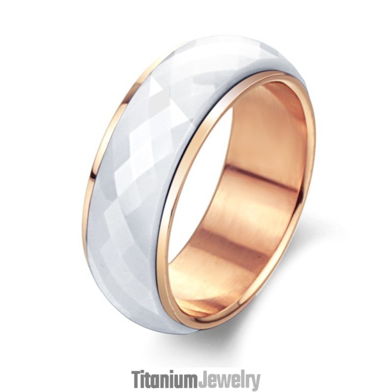 טבעת קרמיקה טונגסטן לבנה באיכות יציבה