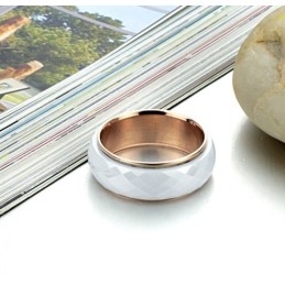 טבעת קרמיקה טונגסטן לבנה באיכות יציבה