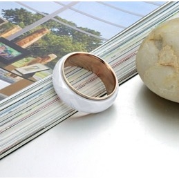 טבעת קרמיקה טונגסטן לבנה באיכות יציבה