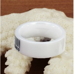 טבעת קרמיקה טונגסטן ברקוד לבן מלכת האיכות