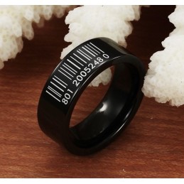 טבעת קרמיקה טונגסטן ברקוד שחורה בעלת שם עולמי