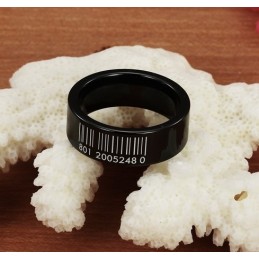 טבעת קרמיקה טונגסטן ברקוד שחורה בעלת שם עולמי
