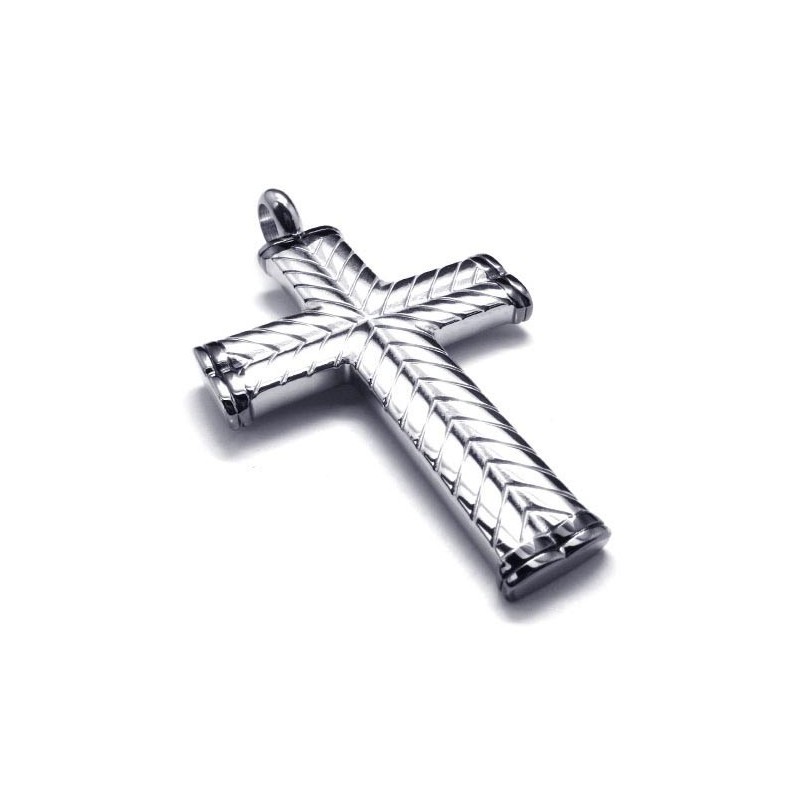 תליון טיטניום לגברים בצורת קרוס גריין - Free Chian