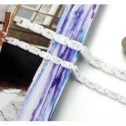 צמיד קרמיקה טונגסטן לבן באיכות גבוהה לאוהבים עם ריינסטון