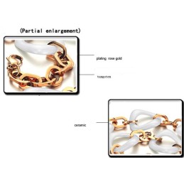 שרשרת קרמיקה טונגסטן מצופה זהב ורוד עם ציפוי איכותי וכמותי