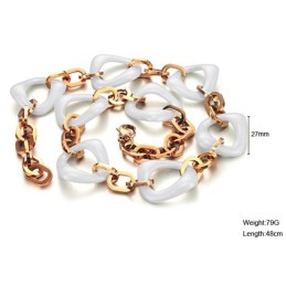 שרשרת קרמיקה טונגסטן מצופה זהב ורוד עם ציפוי איכותי וכמותי