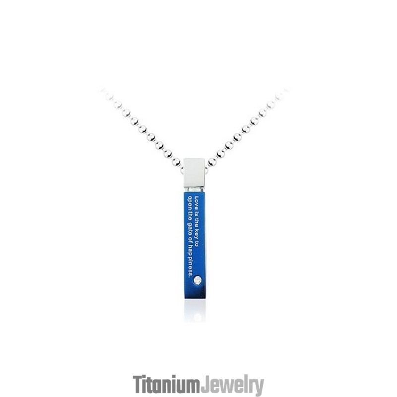 תליון טיטניום כחול יפהפה לגברים - שרשרת חופשית תליון טיטניום כחול יפהפה לגברים - שרשרת חופשית