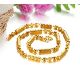 שרשרת מצופה זהב 18 קראט עם טקסטורת טביעת אצבע גברית באיכות יציבה