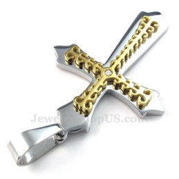 שרשרת תליון צלב טיטניום זהב (שרשרת חינם)