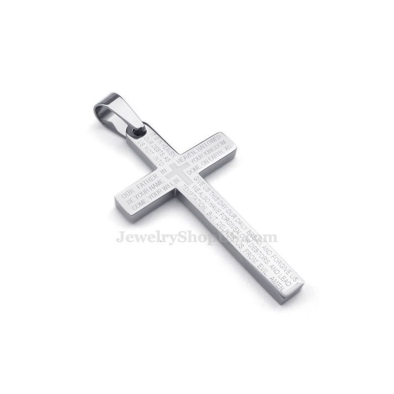 שרשרת תליון צלב טיטניום עם כתבי קודש (שרשרת חינם) שרשרת תליון צלב טיטניום עם כתבי קודש (שרשרת חינם)