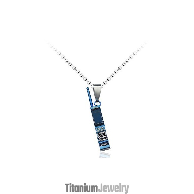 תליון טיטניום לטלפון נייד בצבע כחול חדש לגברים - שרשרת חופשית תליון טיטניום לטלפון נייד בצבע כחול חדש לגברים - שרשרת חופשית