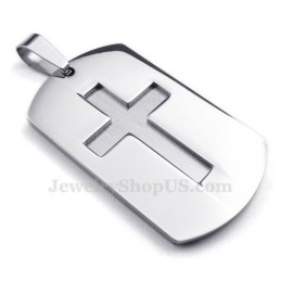 שרשרת תליון צלב טיטניום מכסף עם כרטיסים (שרשרת חינם)
