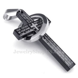שרשרת תליון צלב שחור מטיטניום (שרשרת חינם)