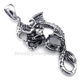 שרשרת תליון פטרוזאוריה מטיטניום זירקון שחור (שרשרת חינם)