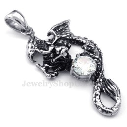 שרשרת תליון פטרוזאוריה מטיטניום זירקון לבן (שרשרת חינם)