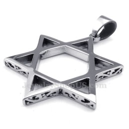 שרשרת תליון טיטניום לגברים עם כוכב חלול (שרשרת חינם)