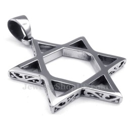 שרשרת תליון טיטניום לגברים עם כוכב חלול (שרשרת חינם)