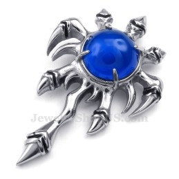 שרשרת תליון טיטניום זירקון כחול (שרשרת חינם)