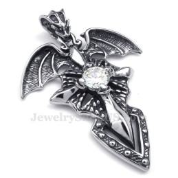 שרשרת תליון פטרוזאוריה מטיטניום זירקון לבן (שרשרת חינם)
