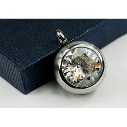 תליון טיטניום אופנתי עם יהלום - שרשרת חופשית