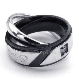 שרשרת תליון טיטניום מעגלים משתלבים לזוגות (שרשרת חינם) (זוג אחד)