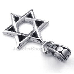 שרשרת תליון טיטניום מגן דוד מזל (שרשרת חינם)