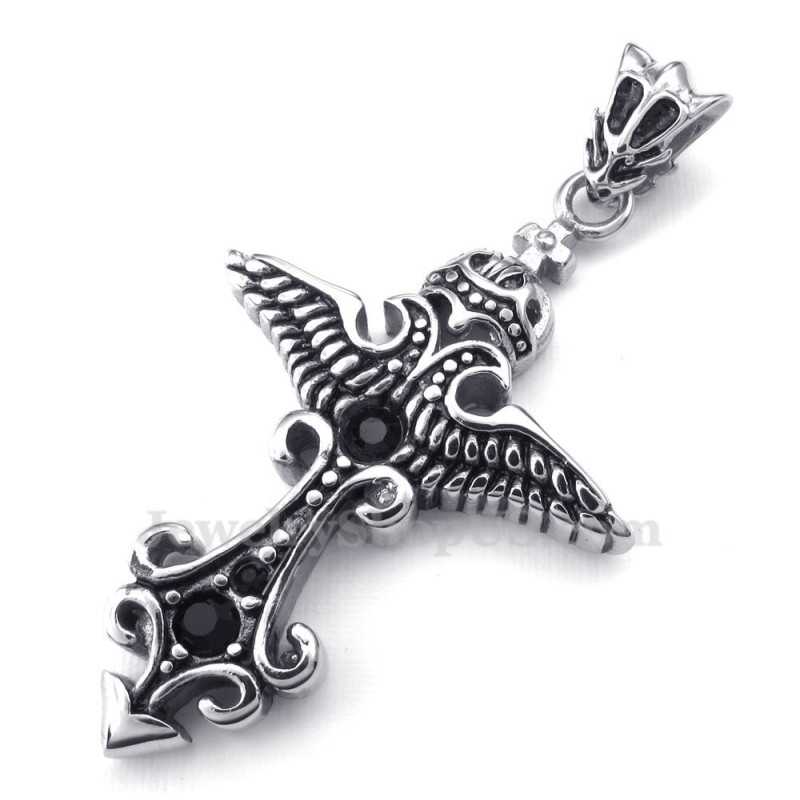 שרשרת תליון טיטניום זירקון שחור (שרשרת חינם)