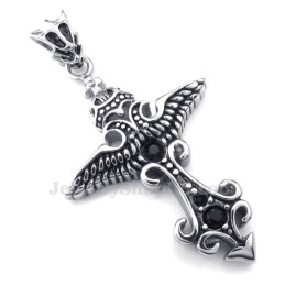 שרשרת תליון טיטניום זירקון שחור (שרשרת חינם)