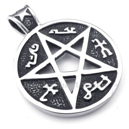 שרשרת תליון טיטניום בצורת כוכב מחומש (שרשרת חינם)