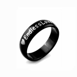 טבעת טיטניום שחורה 6 מ"מ לגברים של Endless Love