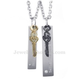 שרשרת תליון מפתח טיטניום לזוגות (שרשרת חינם) (זוג אחד