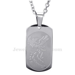 שרשרת תליון קלפי עוף החול מטיטניום (שרשרת חינם)