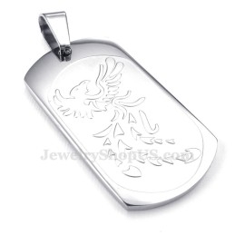 שרשרת תליון קלפי עוף החול מטיטניום (שרשרת חינם)