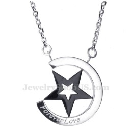 שרשרת תליון זוגית מטיטניום בצורת לבבות (שרשרת חינם) (זוג אחד)