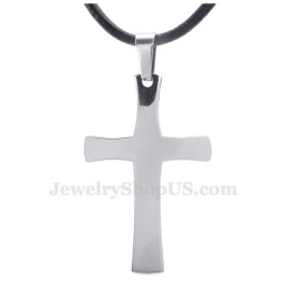 שרשרת תליון צלב טיטניום בצבע כסף (שרשרת חינם)