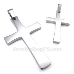 שרשרת תליון צלב מטיטניום כסוף לזוגות (שרשרת חינם) (זוג אחד)