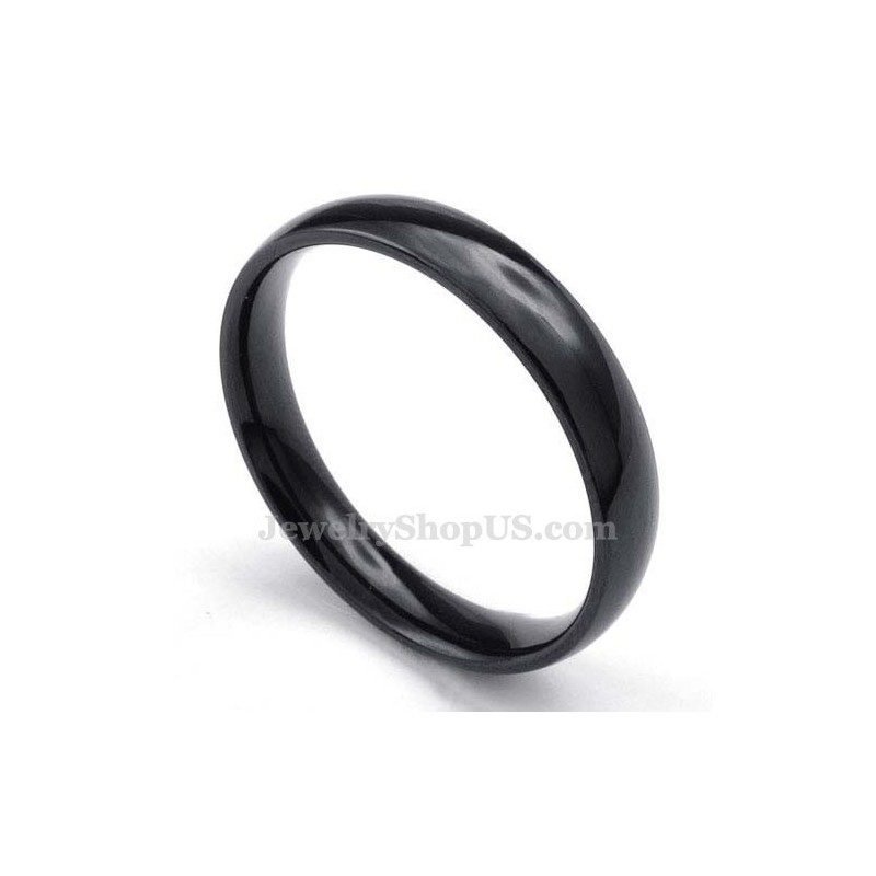 טבעת טיטניום שחורה חלקה 4 מ"מ