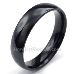 טבעת טיטניום שחורה חלקה 5 מ"מ